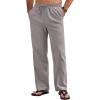 imageCOOFANDY Mens Linen Pants Drawstring Casual Loose Fit Beach Summer Pants Lightweight Linen Trousers Yoga PantsGray