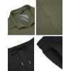 imageCOOFANDY Mens 2 Piece Outfit Casual Short Sleeve Button Down Shirt Beach Summer Loose Pant SetsArmy Green Black