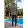 imageCOOFANDY Mens 2 Piece Outfit Casual Short Sleeve Button Down Shirt Beach Summer Loose Pant SetsArmy Green Black