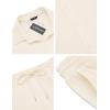 imageCOOFANDY Mens 2 Piece Outfit Casual Short Sleeve Button Down Shirt Beach Summer Loose Pant SetsBeige