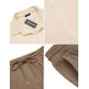 imageCOOFANDY Mens 2 Piece Outfit Casual Short Sleeve Button Down Shirt Beach Summer Loose Pant SetsBeige Brown