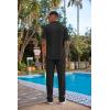 imageCOOFANDY Mens 2 Piece Outfit Casual Short Sleeve Button Down Shirt Beach Summer Loose Pant SetsBlack