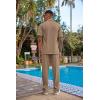 imageCOOFANDY Mens 2 Piece Outfit Casual Short Sleeve Button Down Shirt Beach Summer Loose Pant SetsBrown