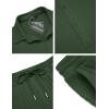 imageCOOFANDY Mens 2 Piece Outfit Casual Short Sleeve Button Down Shirt Beach Summer Loose Pant SetsDark Green