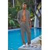 imageCOOFANDY Mens 2 Piece Outfit Casual Short Sleeve Button Down Shirt Beach Summer Loose Pant SetsDark Grey