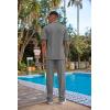 imageCOOFANDY Mens 2 Piece Outfit Casual Short Sleeve Button Down Shirt Beach Summer Loose Pant SetsDark Grey