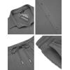 imageCOOFANDY Mens 2 Piece Outfit Casual Short Sleeve Button Down Shirt Beach Summer Loose Pant SetsDark Grey
