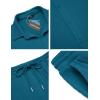 imageCOOFANDY Mens 2 Piece Outfit Casual Short Sleeve Button Down Shirt Beach Summer Loose Pant SetsLake Blue