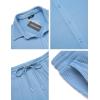 imageCOOFANDY Mens 2 Piece Outfit Casual Short Sleeve Button Down Shirt Beach Summer Loose Pant SetsLight Blue