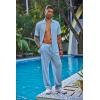 imageCOOFANDY Mens 2 Piece Outfit Casual Short Sleeve Button Down Shirt Beach Summer Loose Pant SetsLight Blue