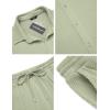 imageCOOFANDY Mens 2 Piece Outfit Casual Short Sleeve Button Down Shirt Beach Summer Loose Pant SetsLight Green