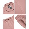 imageCOOFANDY Mens 2 Piece Outfit Casual Short Sleeve Button Down Shirt Beach Summer Loose Pant SetsLight Pink