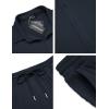 imageCOOFANDY Mens 2 Piece Outfit Casual Short Sleeve Button Down Shirt Beach Summer Loose Pant SetsNavy Blue