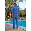 imageCOOFANDY Mens 2 Piece Outfit Casual Short Sleeve Button Down Shirt Beach Summer Loose Pant SetsRoyal Blue
