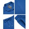 imageCOOFANDY Mens 2 Piece Outfit Casual Short Sleeve Button Down Shirt Beach Summer Loose Pant SetsRoyal Blue
