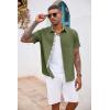 imageCOOFANDY Mens Button Down Shirts Short Sleeve Casual Shirts Summer Beach Shirts Vacation Wedding Shirts with PocketArmy Green