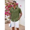 imageCOOFANDY Mens Button Down Shirts Short Sleeve Casual Shirts Summer Beach Shirts Vacation Wedding Shirts with PocketArmy Green