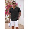 imageCOOFANDY Mens Button Down Shirts Short Sleeve Casual Shirts Summer Beach Shirts Vacation Wedding Shirts with PocketBlack