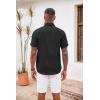 imageCOOFANDY Mens Button Down Shirts Short Sleeve Casual Shirts Summer Beach Shirts Vacation Wedding Shirts with PocketBlack