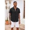 imageCOOFANDY Mens Button Down Shirts Short Sleeve Casual Shirts Summer Beach Shirts Vacation Wedding Shirts with PocketBlack