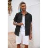 imageCOOFANDY Mens Button Down Shirts Short Sleeve Casual Shirts Summer Beach Shirts Vacation Wedding Shirts with PocketBlack