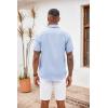 imageCOOFANDY Mens Button Down Shirts Short Sleeve Casual Shirts Summer Beach Shirts Vacation Wedding Shirts with PocketClear Blue