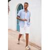 imageCOOFANDY Mens Button Down Shirts Short Sleeve Casual Shirts Summer Beach Shirts Vacation Wedding Shirts with PocketClear Blue