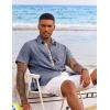 imageCOOFANDY Mens Button Down Shirts Short Sleeve Casual Shirts Summer Beach Shirts Vacation Wedding Shirts with PocketDark Blue