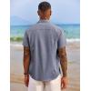 imageCOOFANDY Mens Button Down Shirts Short Sleeve Casual Shirts Summer Beach Shirts Vacation Wedding Shirts with PocketDark Blue