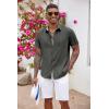imageCOOFANDY Mens Button Down Shirts Short Sleeve Casual Shirts Summer Beach Shirts Vacation Wedding Shirts with PocketDeep Grey