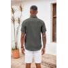 imageCOOFANDY Mens Button Down Shirts Short Sleeve Casual Shirts Summer Beach Shirts Vacation Wedding Shirts with PocketDeep Grey
