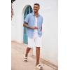 imageCOOFANDY Mens Button Down Shirts Short Sleeve Casual Shirts Summer Beach Shirts Vacation Wedding Shirts with PocketDenim Blue