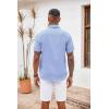 imageCOOFANDY Mens Button Down Shirts Short Sleeve Casual Shirts Summer Beach Shirts Vacation Wedding Shirts with PocketDenim Blue