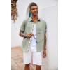 imageCOOFANDY Mens Button Down Shirts Short Sleeve Casual Shirts Summer Beach Shirts Vacation Wedding Shirts with PocketGreen