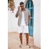 imageCOOFANDY Mens Button Down Shirts Short Sleeve Casual Shirts Summer Beach Shirts Vacation Wedding Shirts with PocketGrey