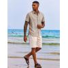 imageCOOFANDY Mens Button Down Shirts Short Sleeve Casual Shirts Summer Beach Shirts Vacation Wedding Shirts with PocketKhaki