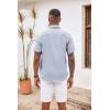 imageCOOFANDY Mens Button Down Shirts Short Sleeve Casual Shirts Summer Beach Shirts Vacation Wedding Shirts with PocketLake Blue