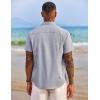 imageCOOFANDY Mens Button Down Shirts Short Sleeve Casual Shirts Summer Beach Shirts Vacation Wedding Shirts with PocketLight Denim Blue