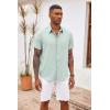 imageCOOFANDY Mens Button Down Shirts Short Sleeve Casual Shirts Summer Beach Shirts Vacation Wedding Shirts with PocketLight Green