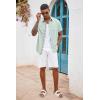 imageCOOFANDY Mens Button Down Shirts Short Sleeve Casual Shirts Summer Beach Shirts Vacation Wedding Shirts with PocketLight Green