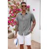 imageCOOFANDY Mens Button Down Shirts Short Sleeve Casual Shirts Summer Beach Shirts Vacation Wedding Shirts with PocketLight Grey