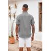 imageCOOFANDY Mens Button Down Shirts Short Sleeve Casual Shirts Summer Beach Shirts Vacation Wedding Shirts with PocketLight Grey