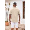 imageCOOFANDY Mens Button Down Shirts Short Sleeve Casual Shirts Summer Beach Shirts Vacation Wedding Shirts with PocketLight Khaki