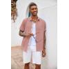 imageCOOFANDY Mens Button Down Shirts Short Sleeve Casual Shirts Summer Beach Shirts Vacation Wedding Shirts with PocketMisty Rose