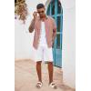 imageCOOFANDY Mens Button Down Shirts Short Sleeve Casual Shirts Summer Beach Shirts Vacation Wedding Shirts with PocketMisty Rose