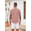 imageCOOFANDY Mens Button Down Shirts Short Sleeve Casual Shirts Summer Beach Shirts Vacation Wedding Shirts with PocketMisty Rose