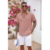 imageCOOFANDY Mens Button Down Shirts Short Sleeve Casual Shirts Summer Beach Shirts Vacation Wedding Shirts with PocketMisty Rose