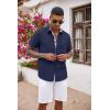 imageCOOFANDY Mens Button Down Shirts Short Sleeve Casual Shirts Summer Beach Shirts Vacation Wedding Shirts with PocketNavy Blue