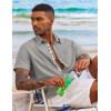 imageCOOFANDY Mens Button Down Shirts Short Sleeve Casual Shirts Summer Beach Shirts Vacation Wedding Shirts with PocketPale Grey
