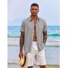 imageCOOFANDY Mens Button Down Shirts Short Sleeve Casual Shirts Summer Beach Shirts Vacation Wedding Shirts with PocketPale Grey